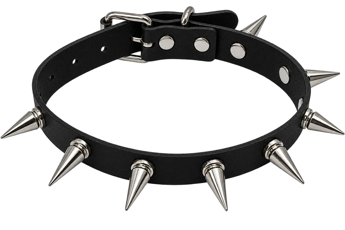 SILVER FANG SPIKE CHOKER